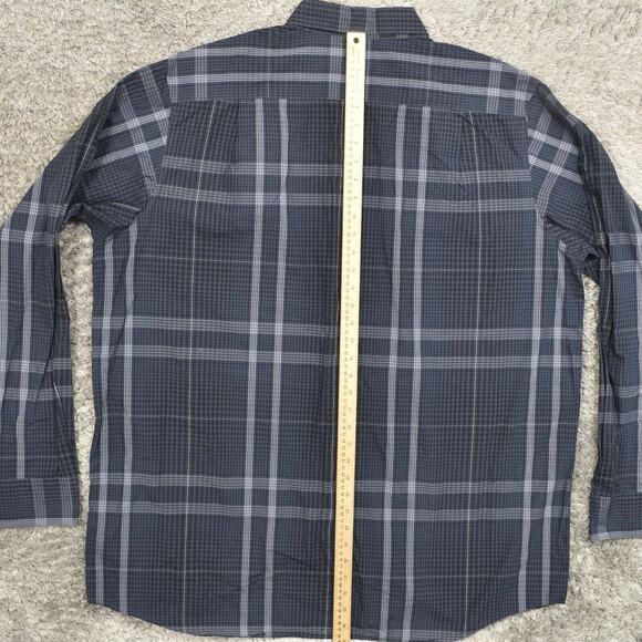 Calvin Klein Men's 2XLT Button Shirt Long Sleeve Plaid Gray Modern Plaid Cotton - Picture 5 of 8